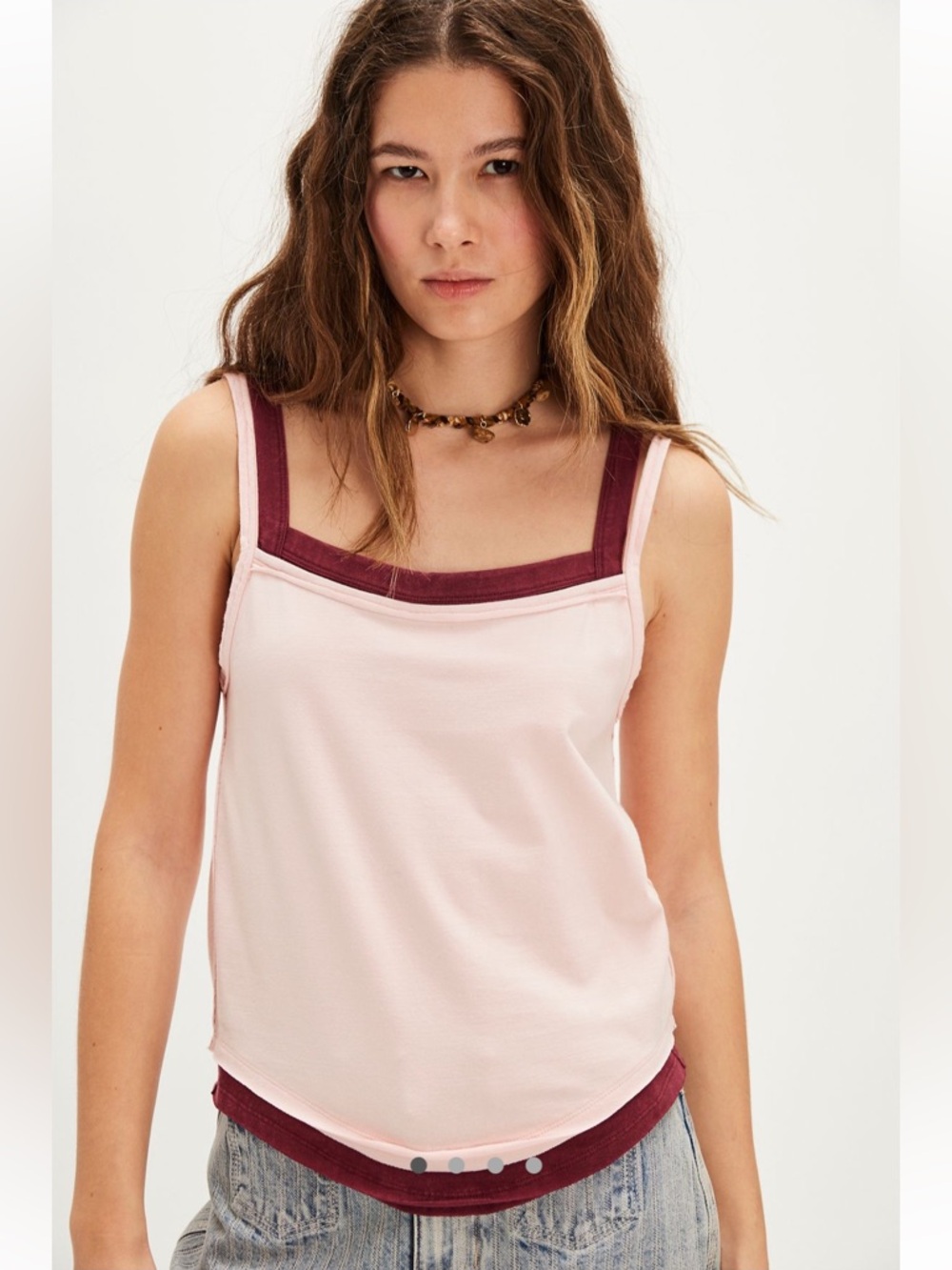 NWT We The Free by Free PeopleTwofer Tank Strawberry Rose Combo Size Medium